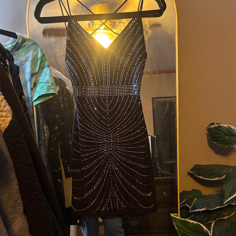 Windsor Black Studded Mini Dress